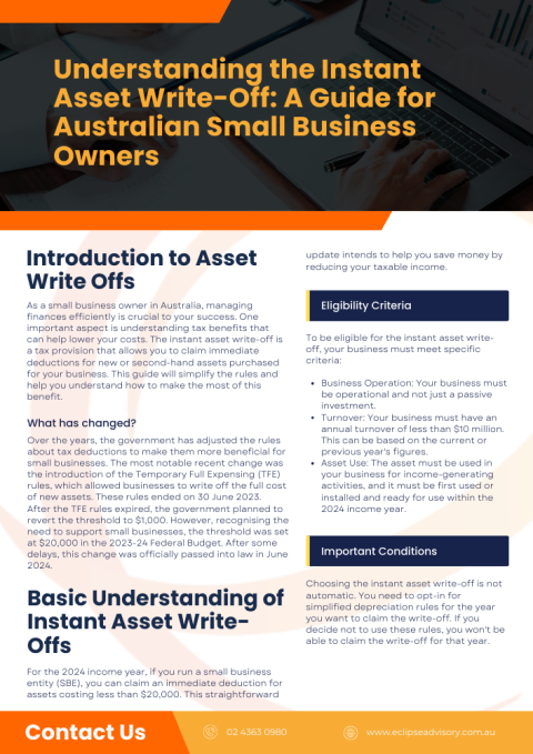 Instant Asset Write-Off | Eclipse Advisory
